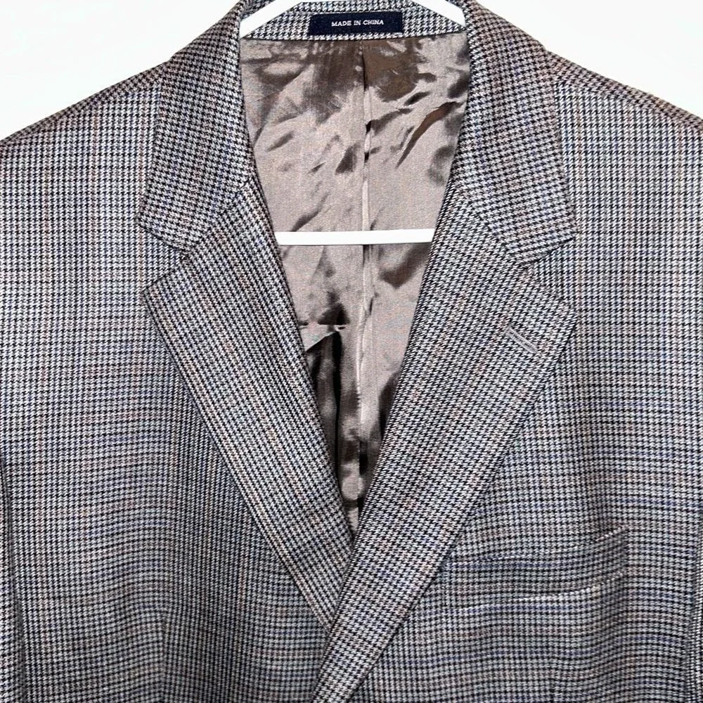 Ralph Lauren Blazer 44R Men's Grey Silk Wool Houndstooth Sport Coat Dillard's